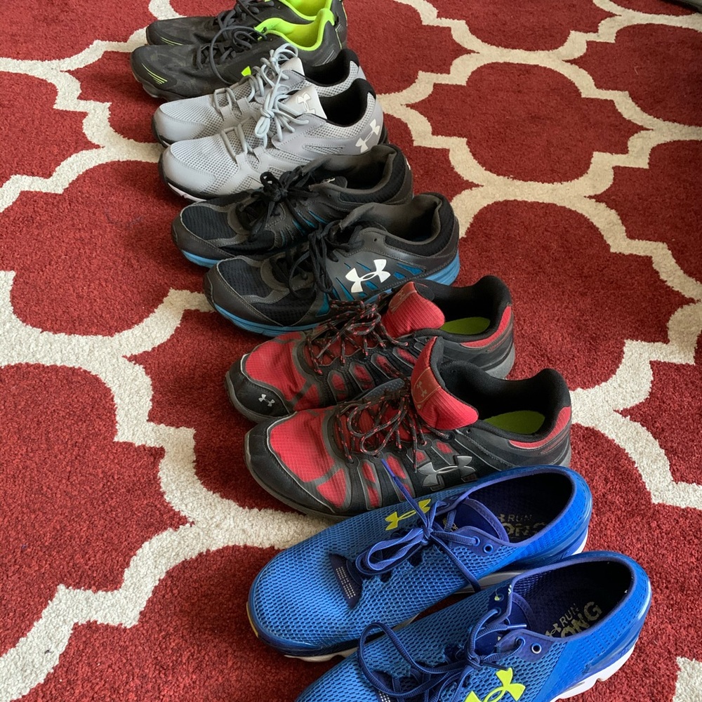 5 Pairs of Under Armour Shoes Size 13